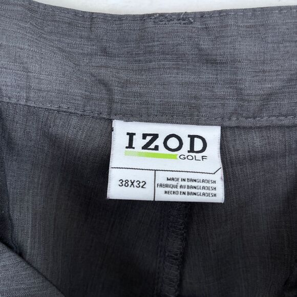 IZOD Golf Flat Front Woven Pants Gray 4 Pocket Lightweight Casual Mens 38x32 - Picture 7 of 8